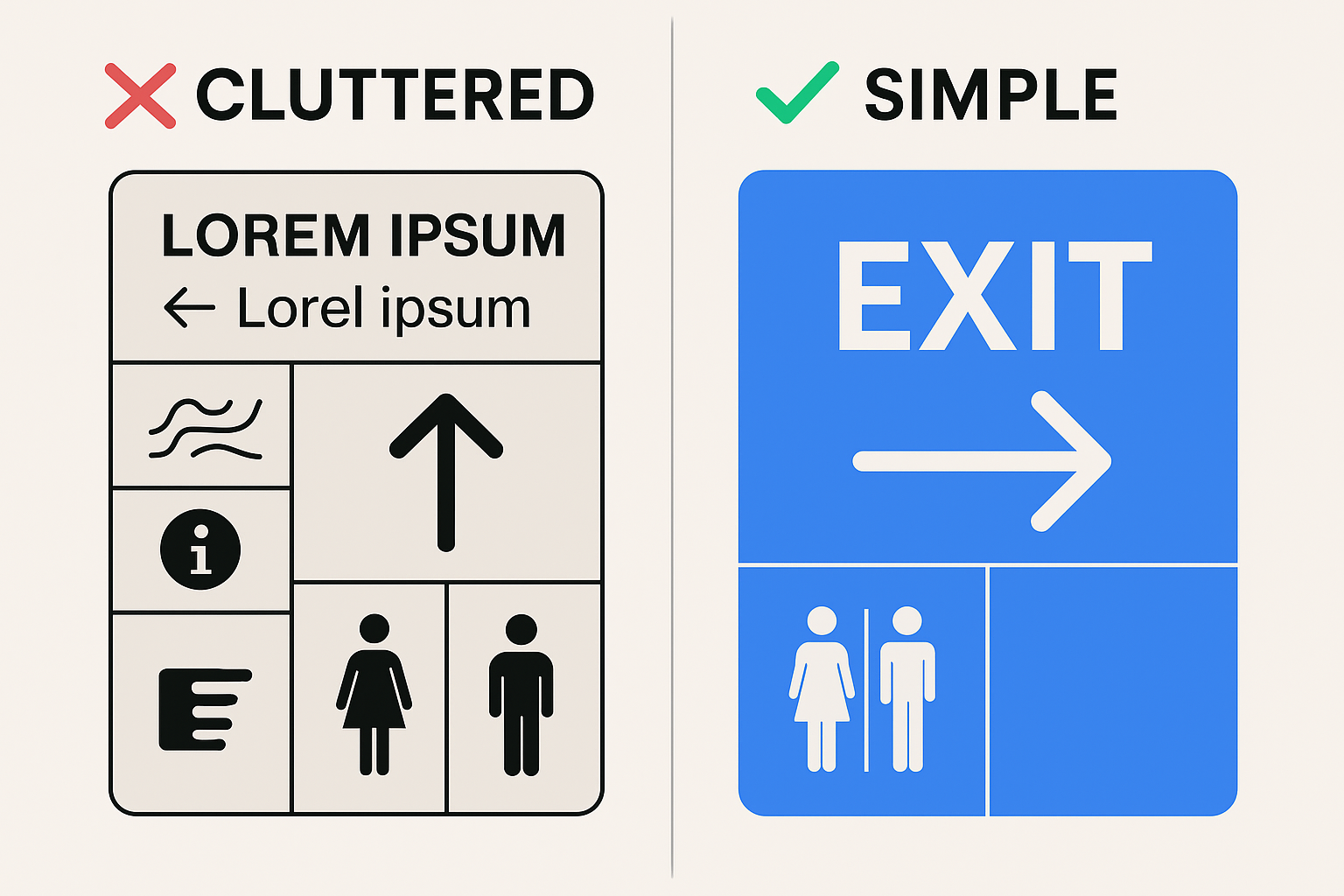 Clutter and Complex Signs